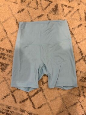High-Waist Light Blue Bike Shorts